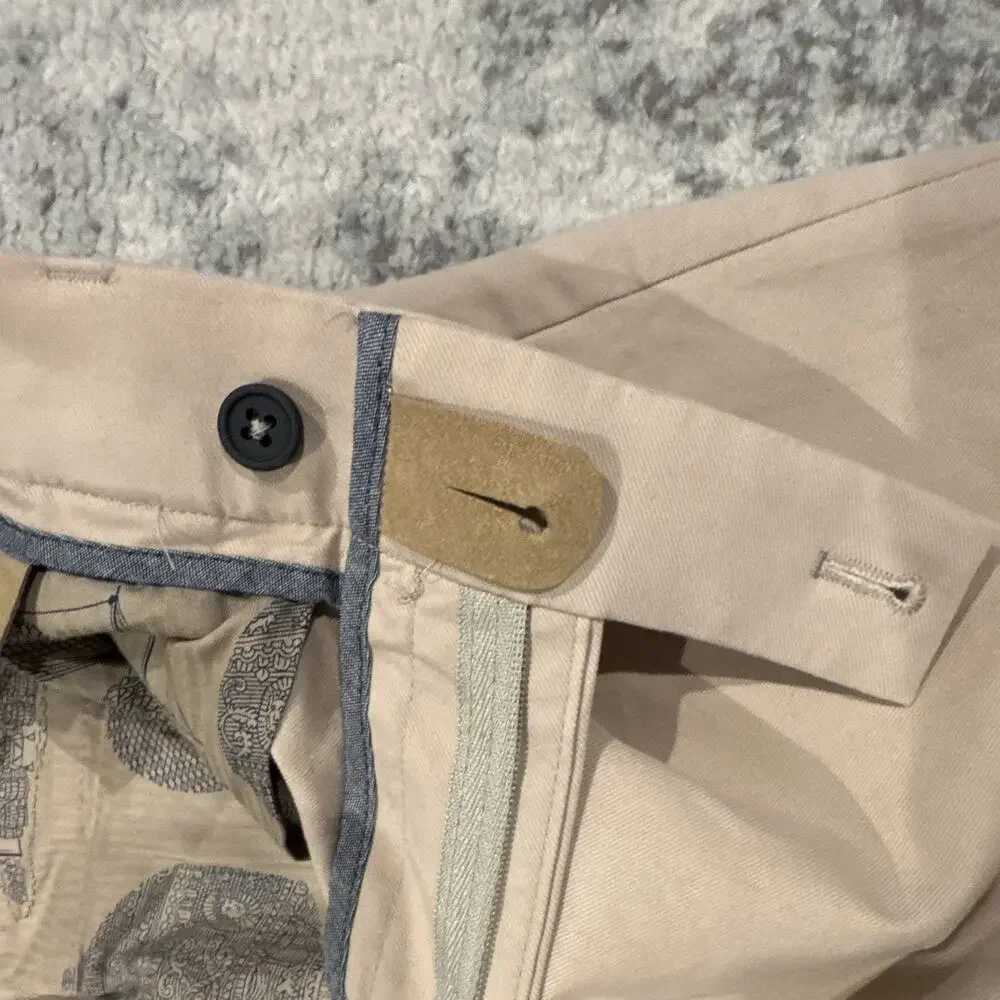 Berwich Italy Beige Stretch Pleated Chino Pants Men’s EU 48 US 32 Made in Italy